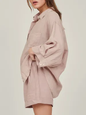 100% Linen shirt in Rosa