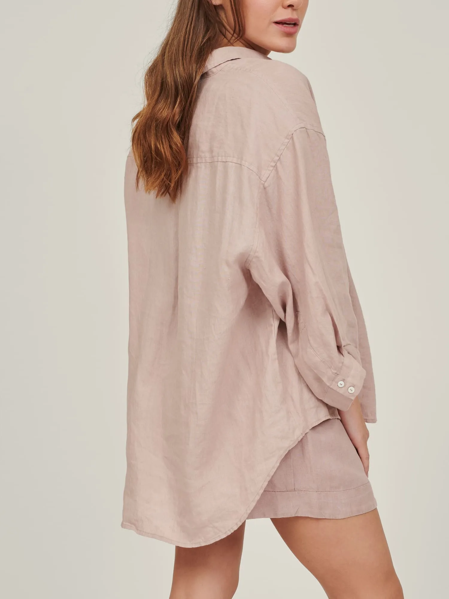 100% Linen shirt in Rosa