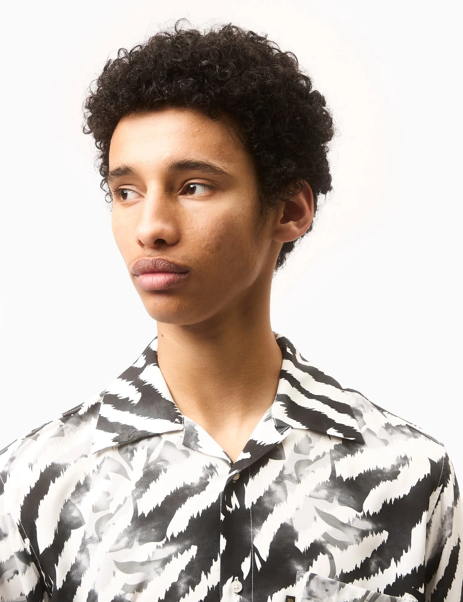 Aries Hibiscus Hawaiian Short Sleeve Shirt - Ecru/Turquoise