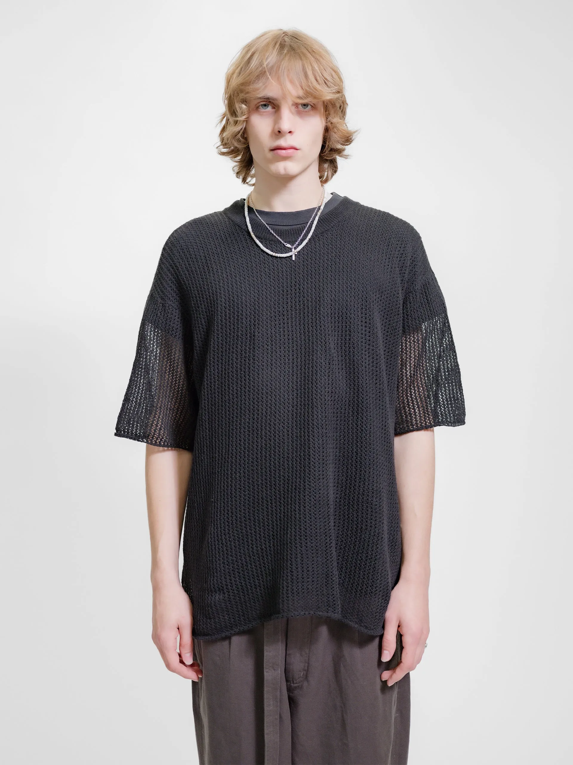 Beach Brains Mesh Knit Tee Black