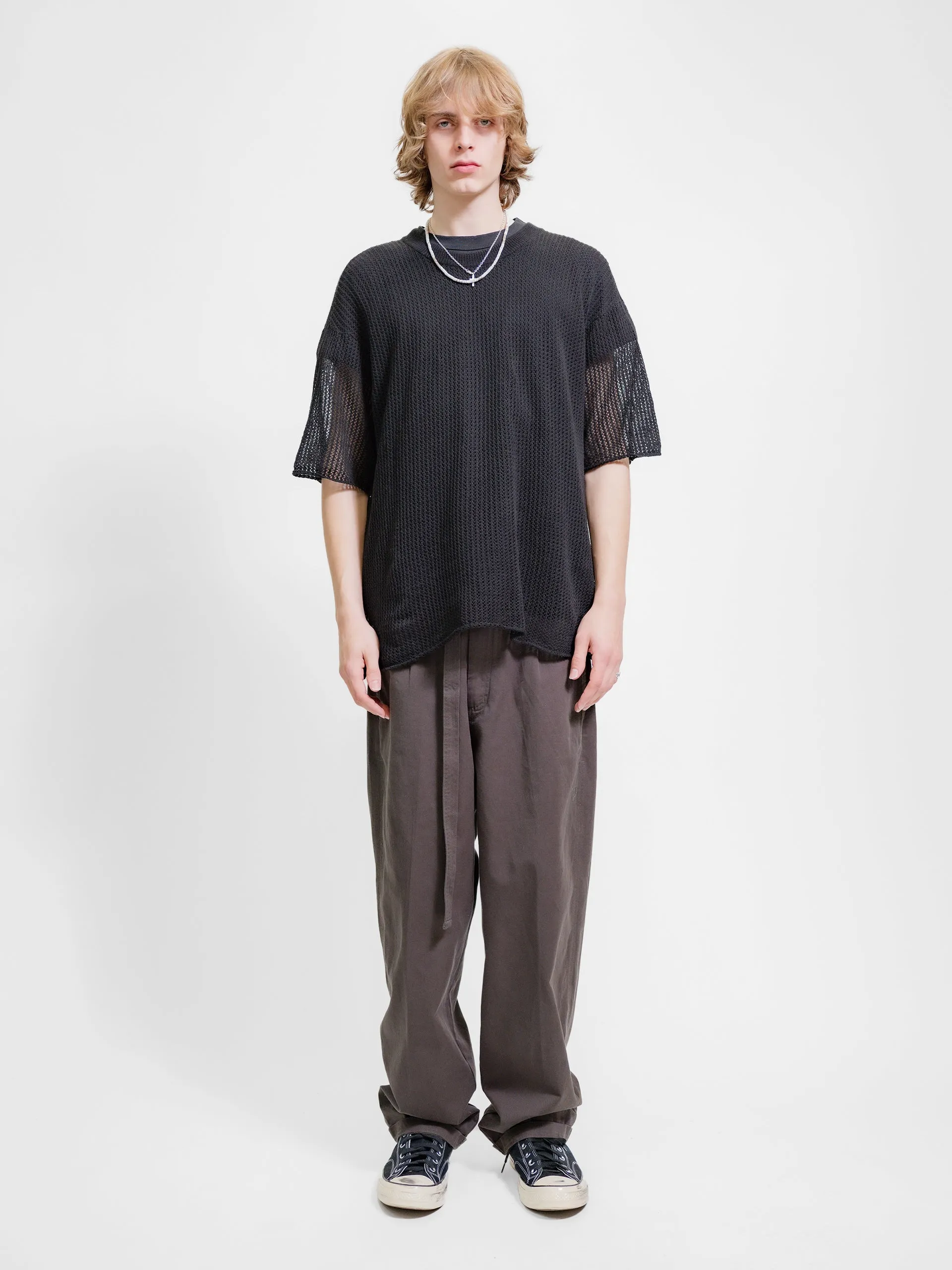 Beach Brains Mesh Knit Tee Black