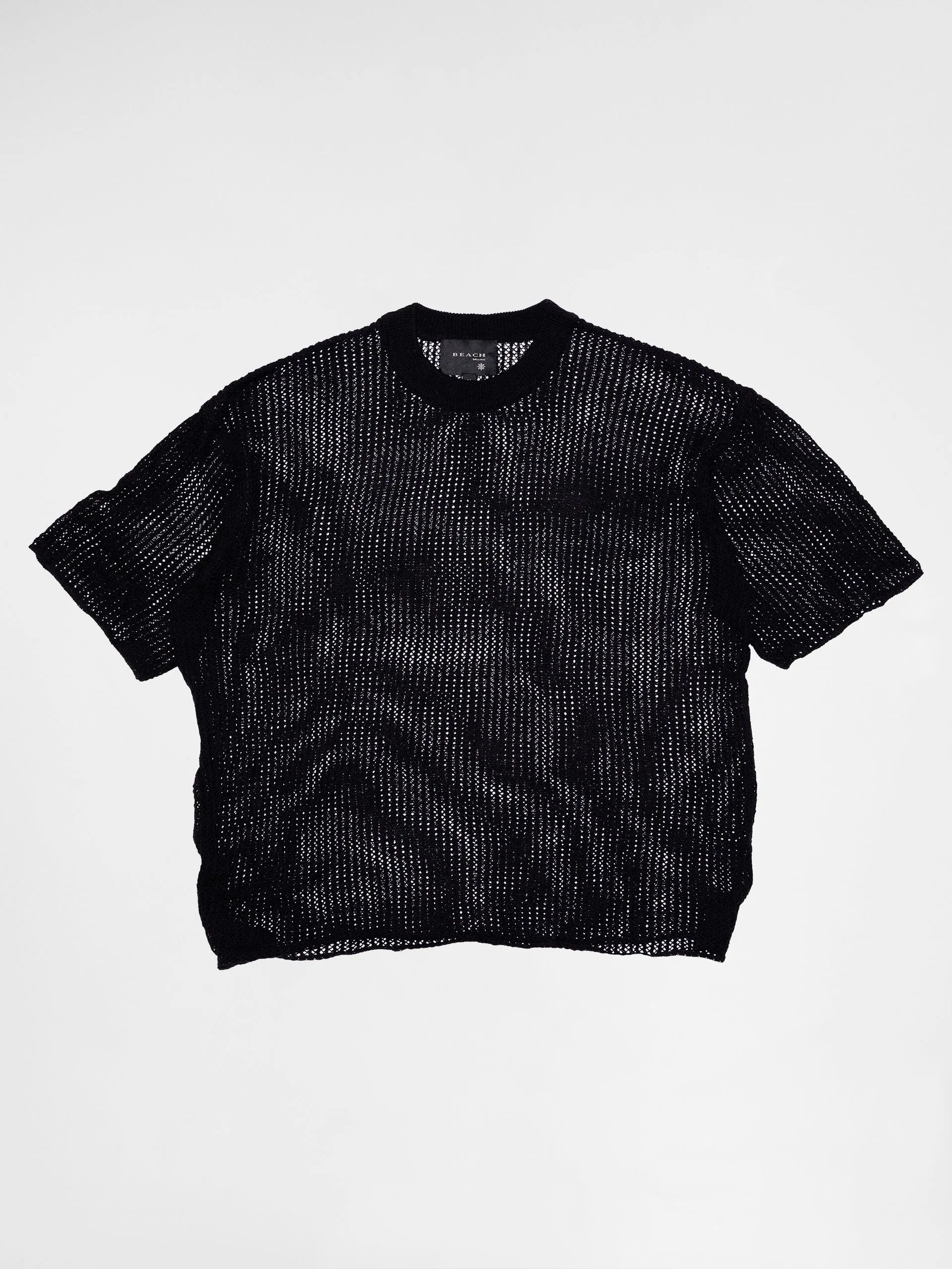Beach Brains Mesh Knit Tee Black