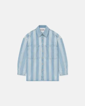Beaux - Striped Denim Long-Sleeve Shirt - Eco Light Wash