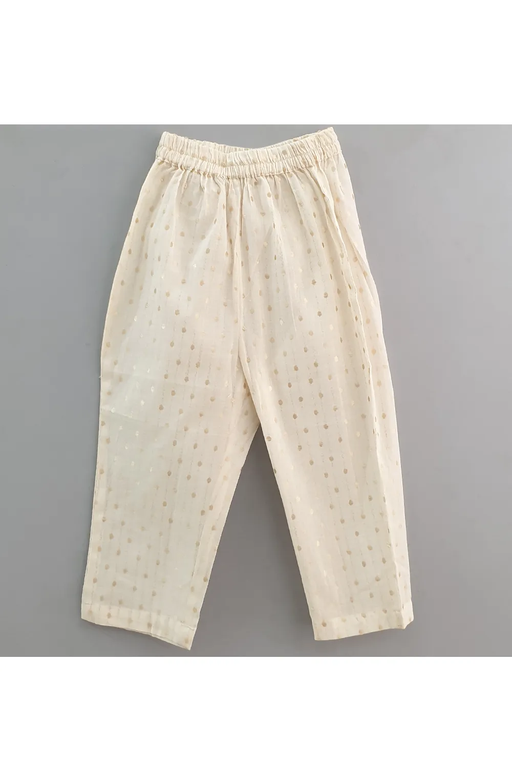 Beige Muslin Cotton Asymmetrical Shirt With Pyjama Set