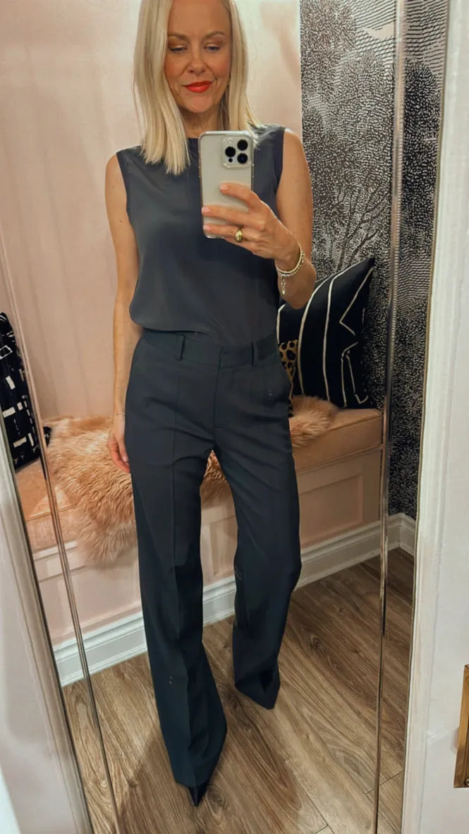 'Bley' Silk Crepe De Soie Blouse