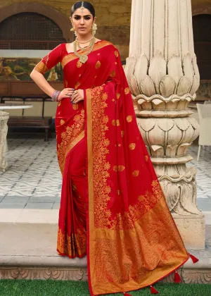 Bridal Red Zari Woven Kanjivaram Silk Saree