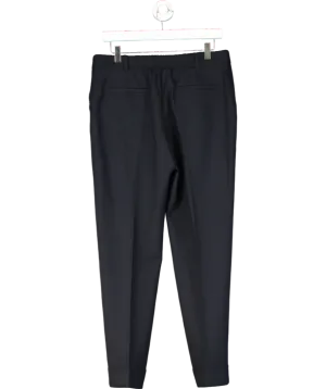 Cefinn Clement New Wool Easy Waist Turn Up Trouser - Navy Blue UK 12