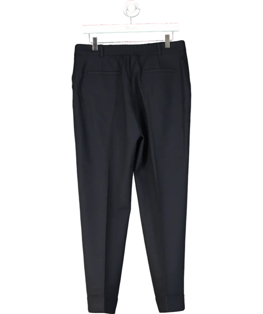 Cefinn Clement New Wool Easy Waist Turn Up Trouser - Navy Blue UK 12