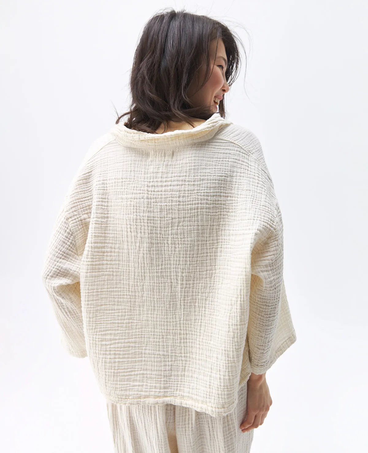 Crinkle Shirt Cream