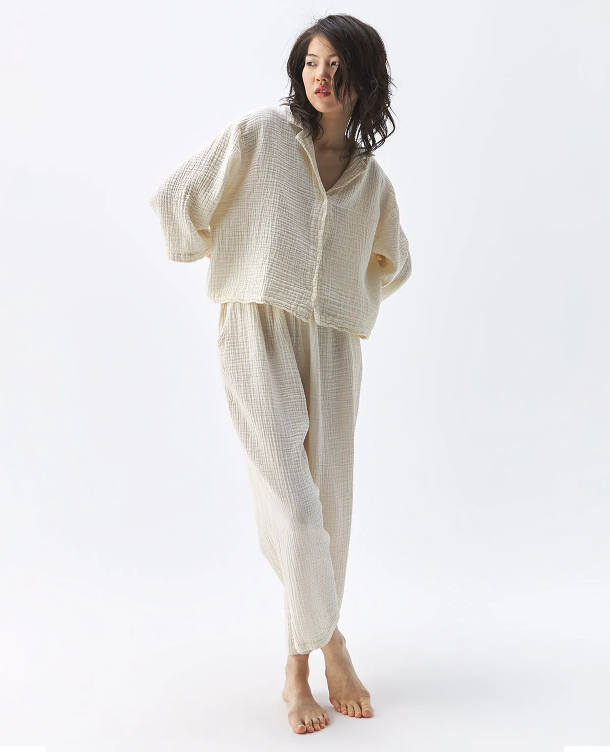 Crinkle Shirt Cream