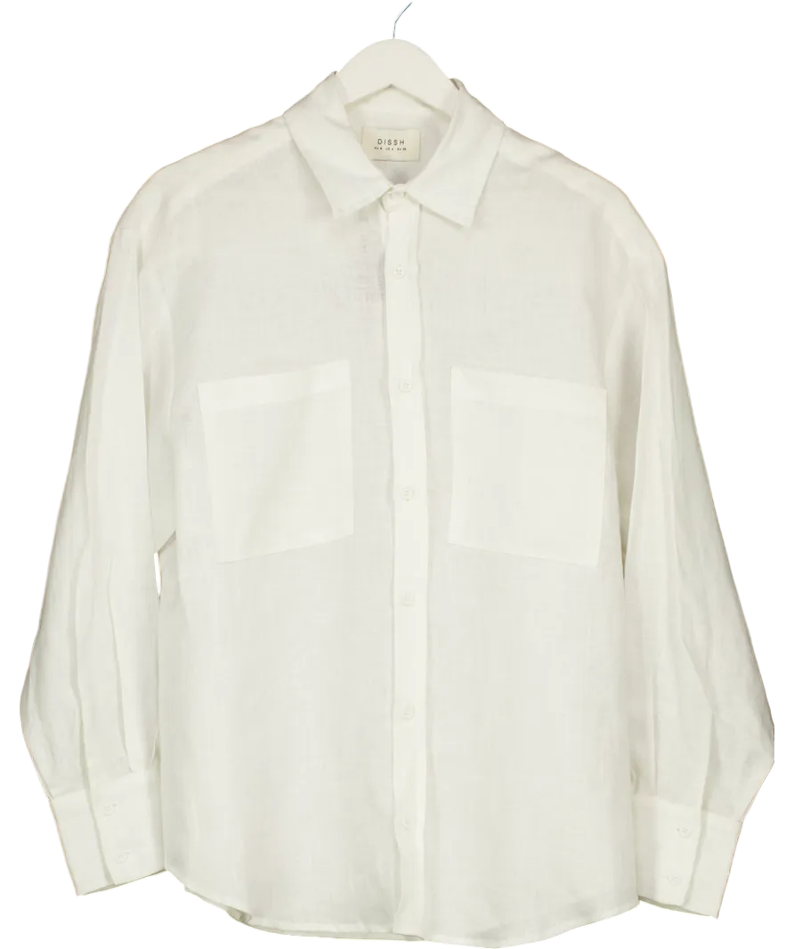 DISSH White Linen Oversized Shirt UK 8