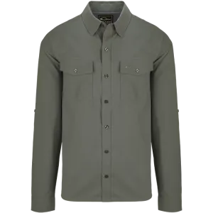 Drake Traveler's Solid Dobby Long Sleeve Shirt- KMO
