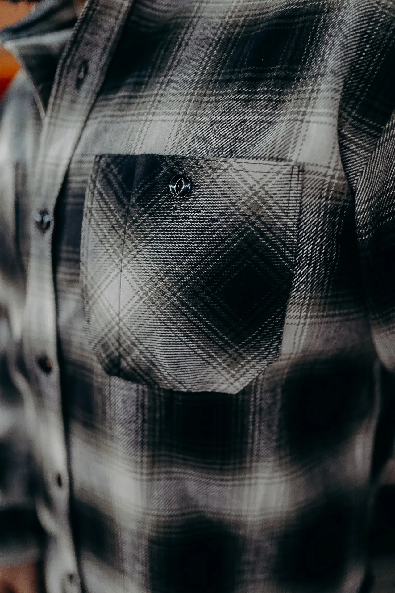 Flannel Work Shirt- White Ombre