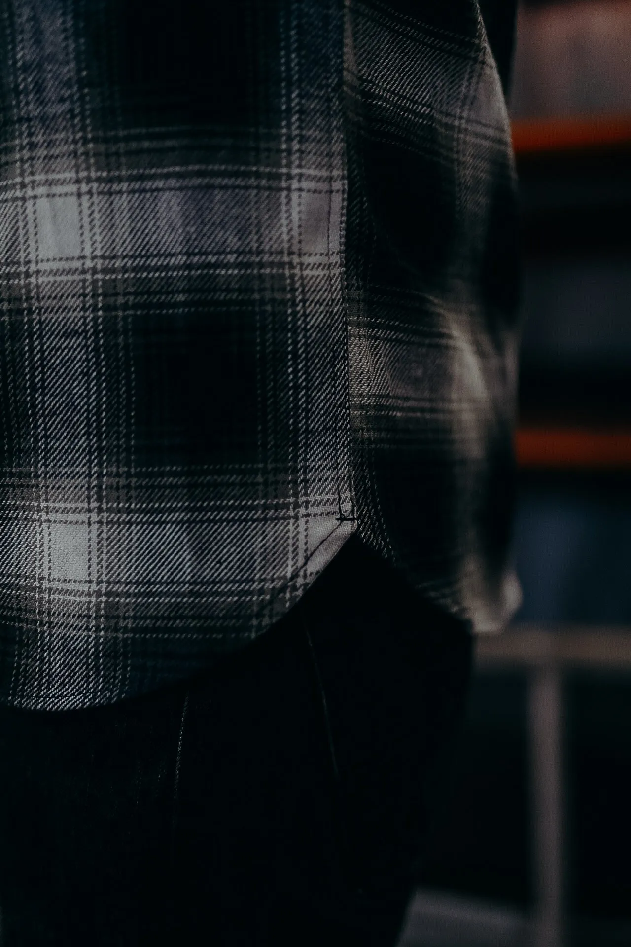 Flannel Work Shirt- White Ombre