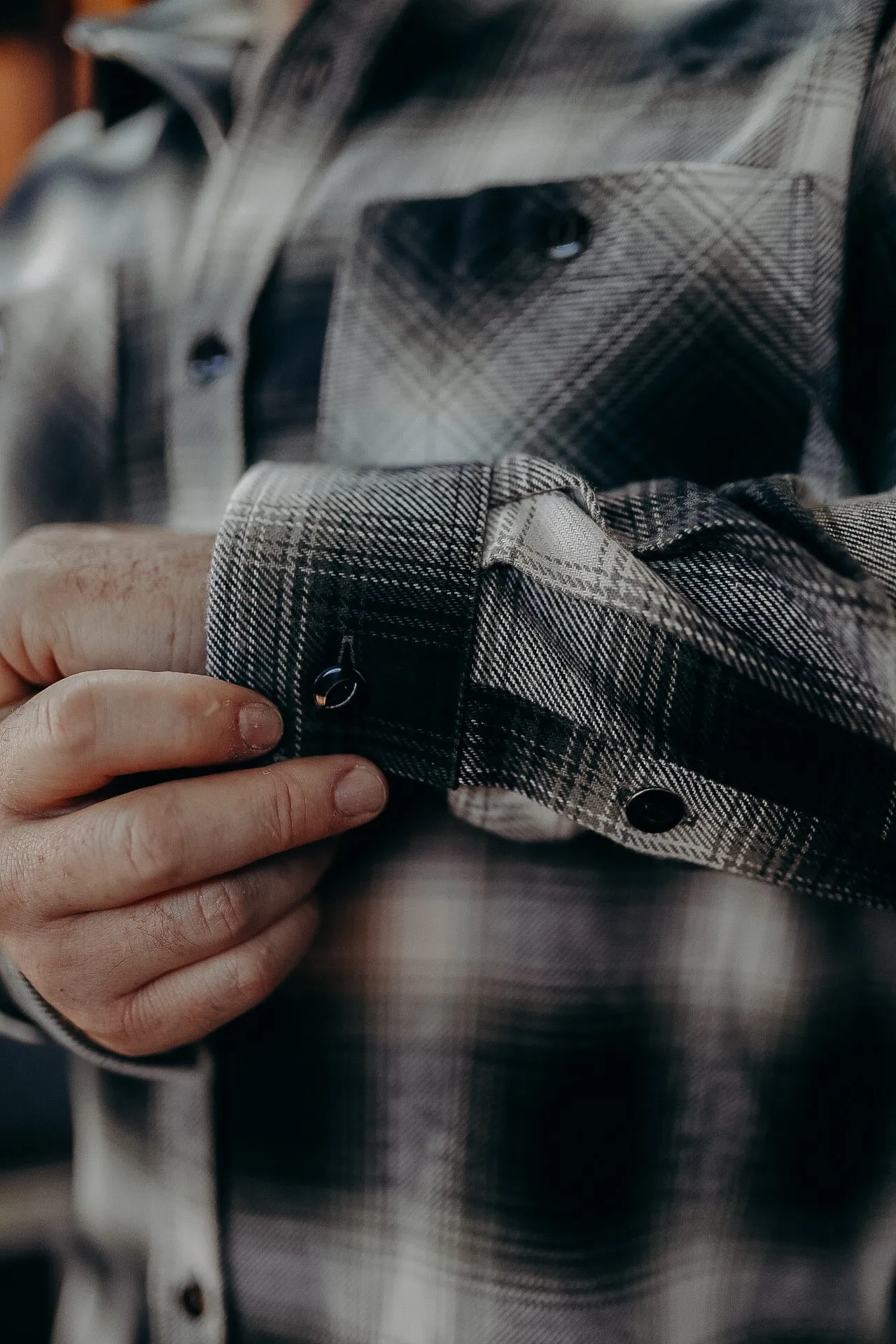 Flannel Work Shirt- White Ombre