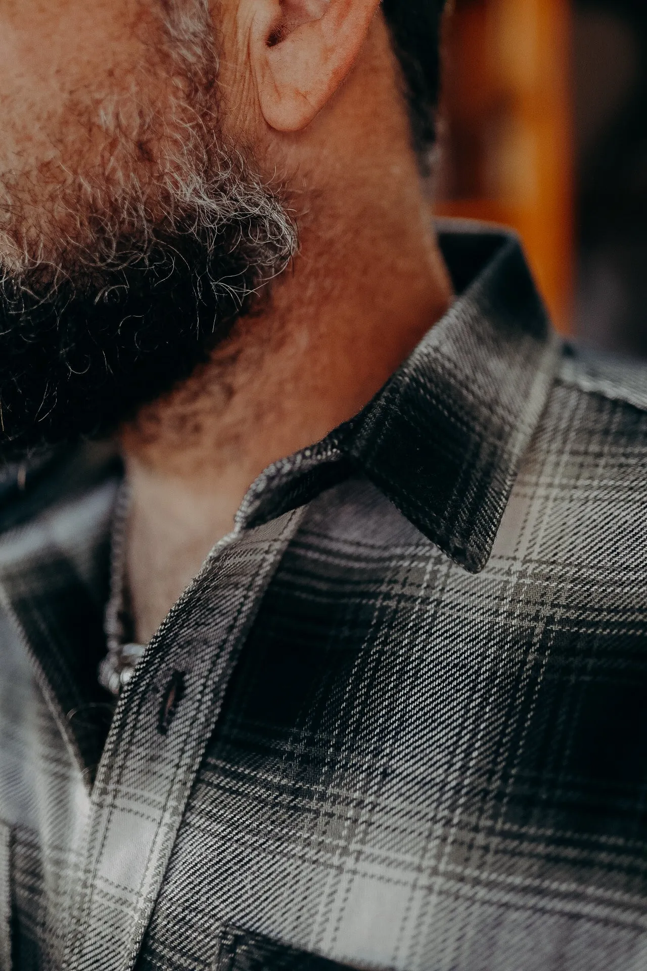 Flannel Work Shirt- White Ombre
