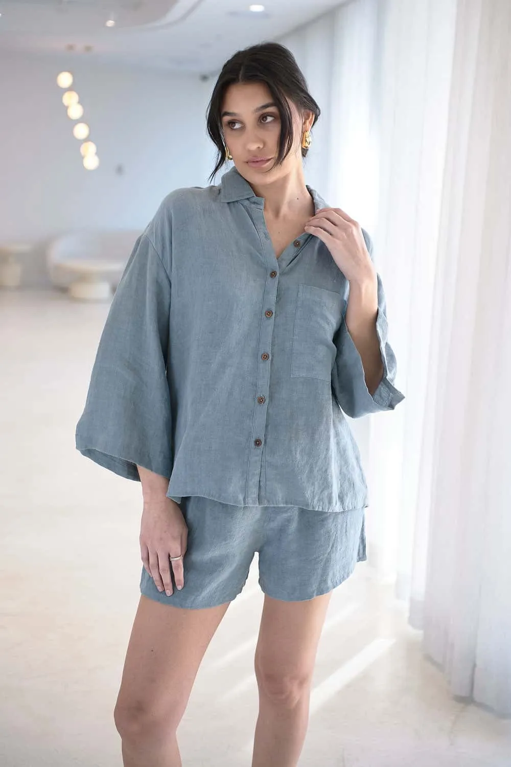 Fundamental Linen Shirt - Blue