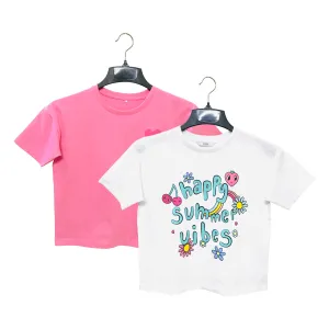 Girl’s Casual Cotton Short Sleeve Crew Neck Summer Friendly Printed T-shirt