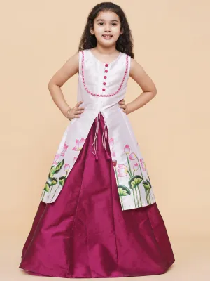 Girls Printed Ready To Wear Lehenga & Kurta