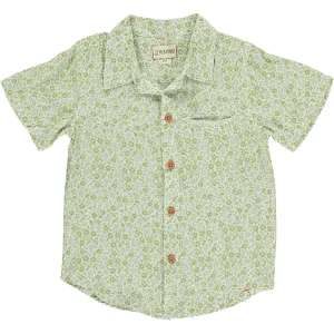 Green Floral Woven Shirt