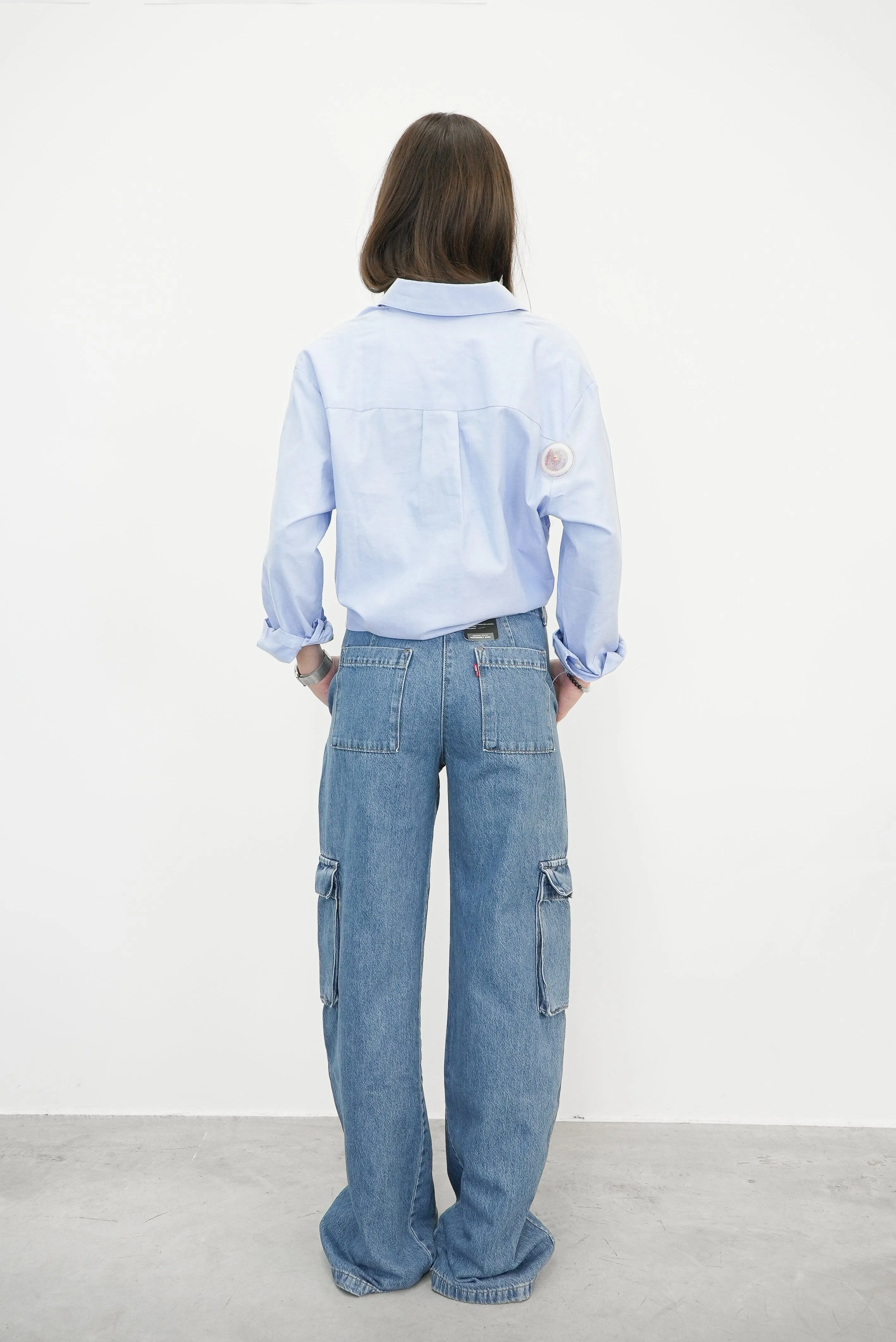 HALEY OVERSIZED SHIRT IN KELP BLUE