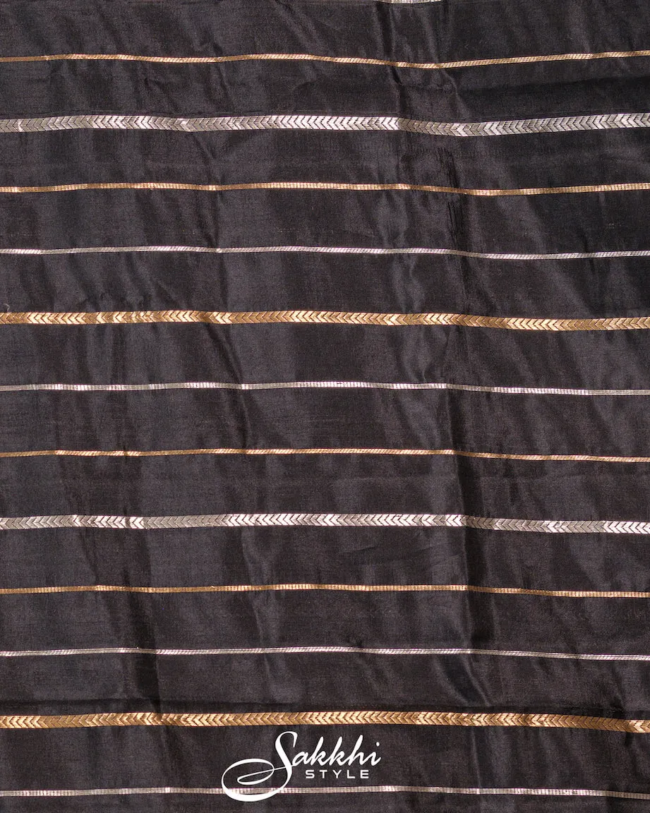 JET BLACK RAW MANGO BANARASI SAREE