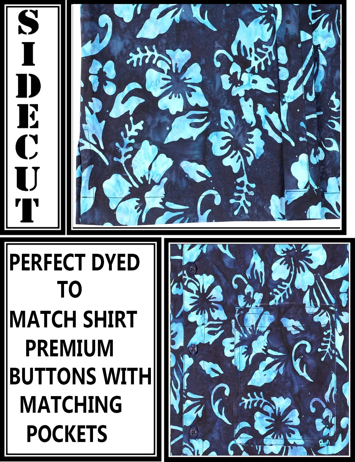 LA LEELA Men's Wear Summer Everyday Essentials Holiday Casual  Shirt 100% NATURAL COTTON  Floral Printed Navy Blue Hawaiian shirt
