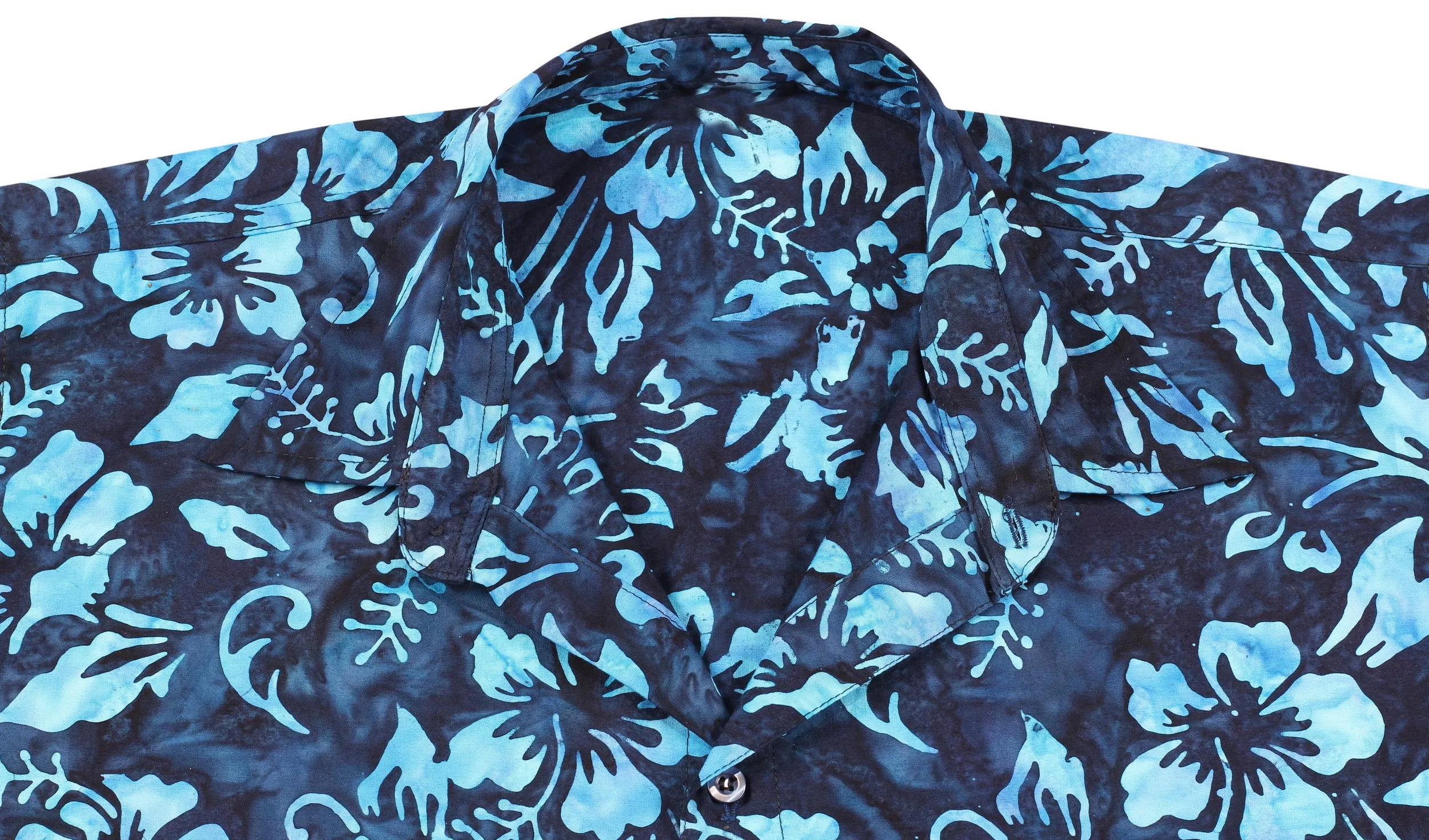 LA LEELA Men's Wear Summer Everyday Essentials Holiday Casual  Shirt 100% NATURAL COTTON  Floral Printed Navy Blue Hawaiian shirt