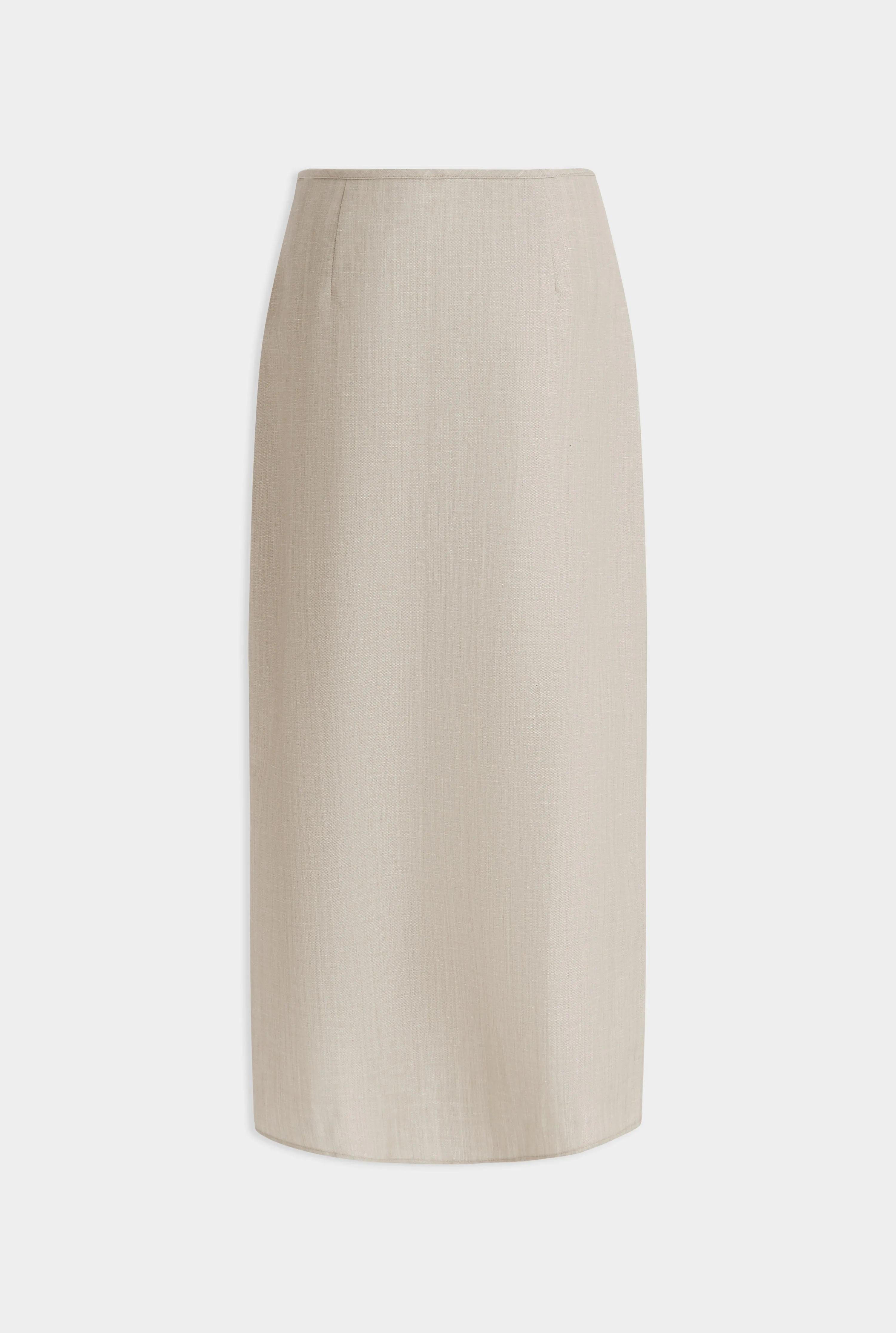 Linen Wool Split Skirt - Sage Marl