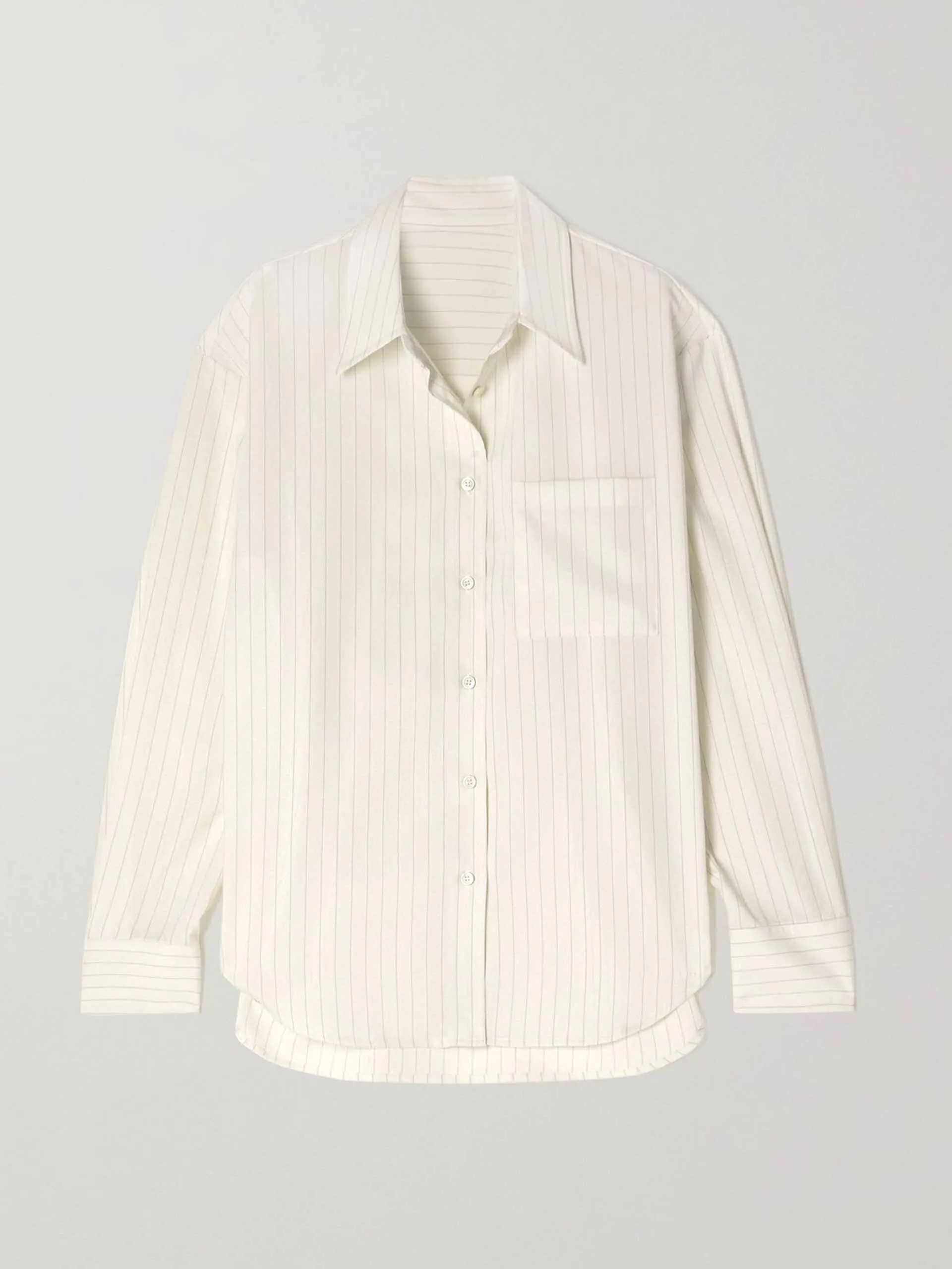 Lui oversized pinstriped crepe shirt