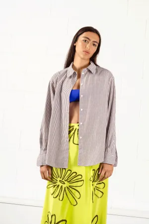 Maryse Shirt - Brown Butcher Stripe