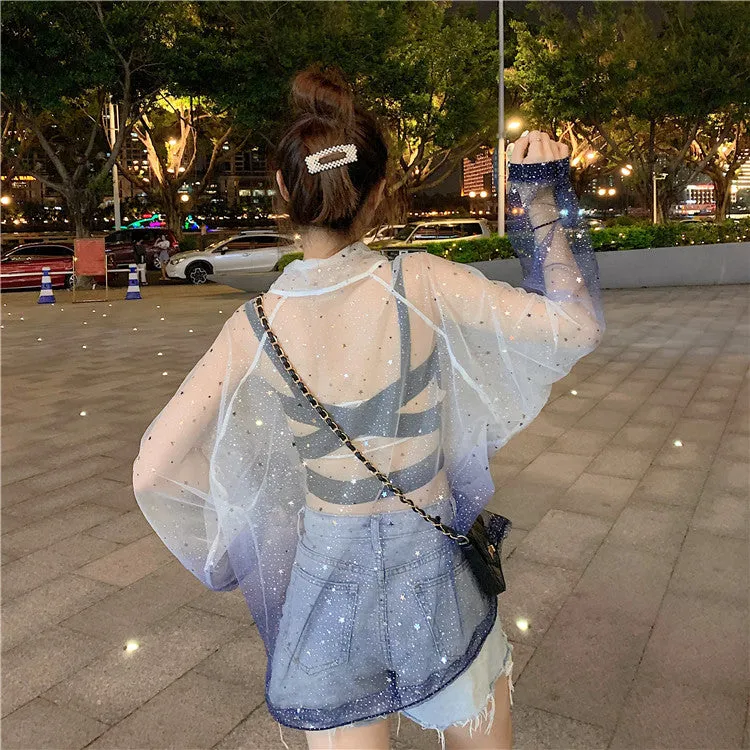 Mermaid Starry Sheer Shirt