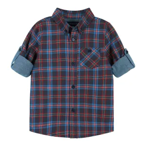 Navy Check Two-Faced Buttondown shirt  | Navy