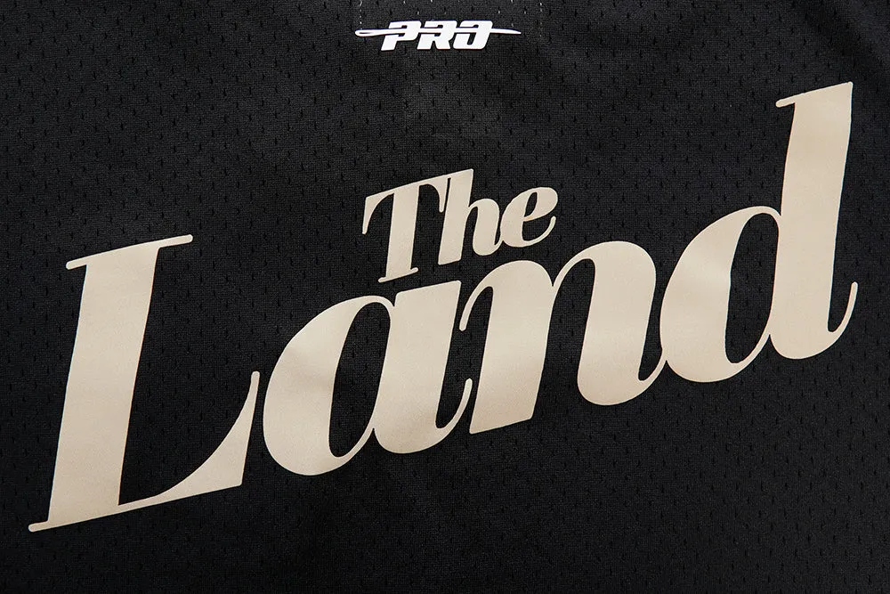 NBA CLEVELAND CAVALIERS CHEST THE LAND MEN'S MESH BUTTON DOWN SHIRT (BLACK)