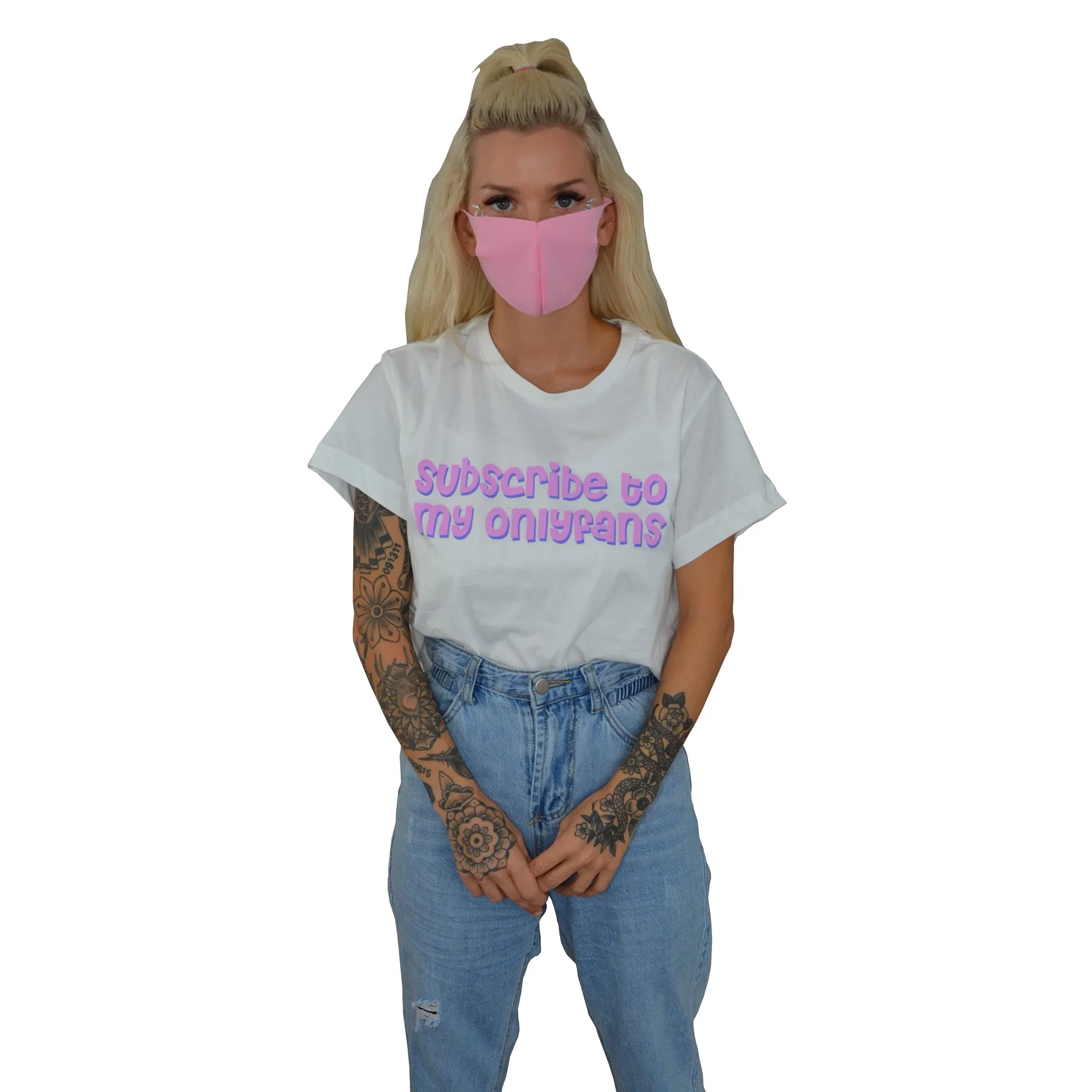 Onlyfans Cropped White Girl's Shirt