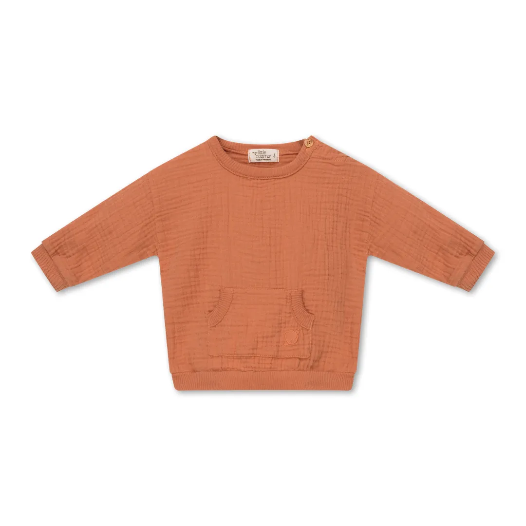 Organic Muslin Baby Shirt "Aries Terracotta", 18M (86)