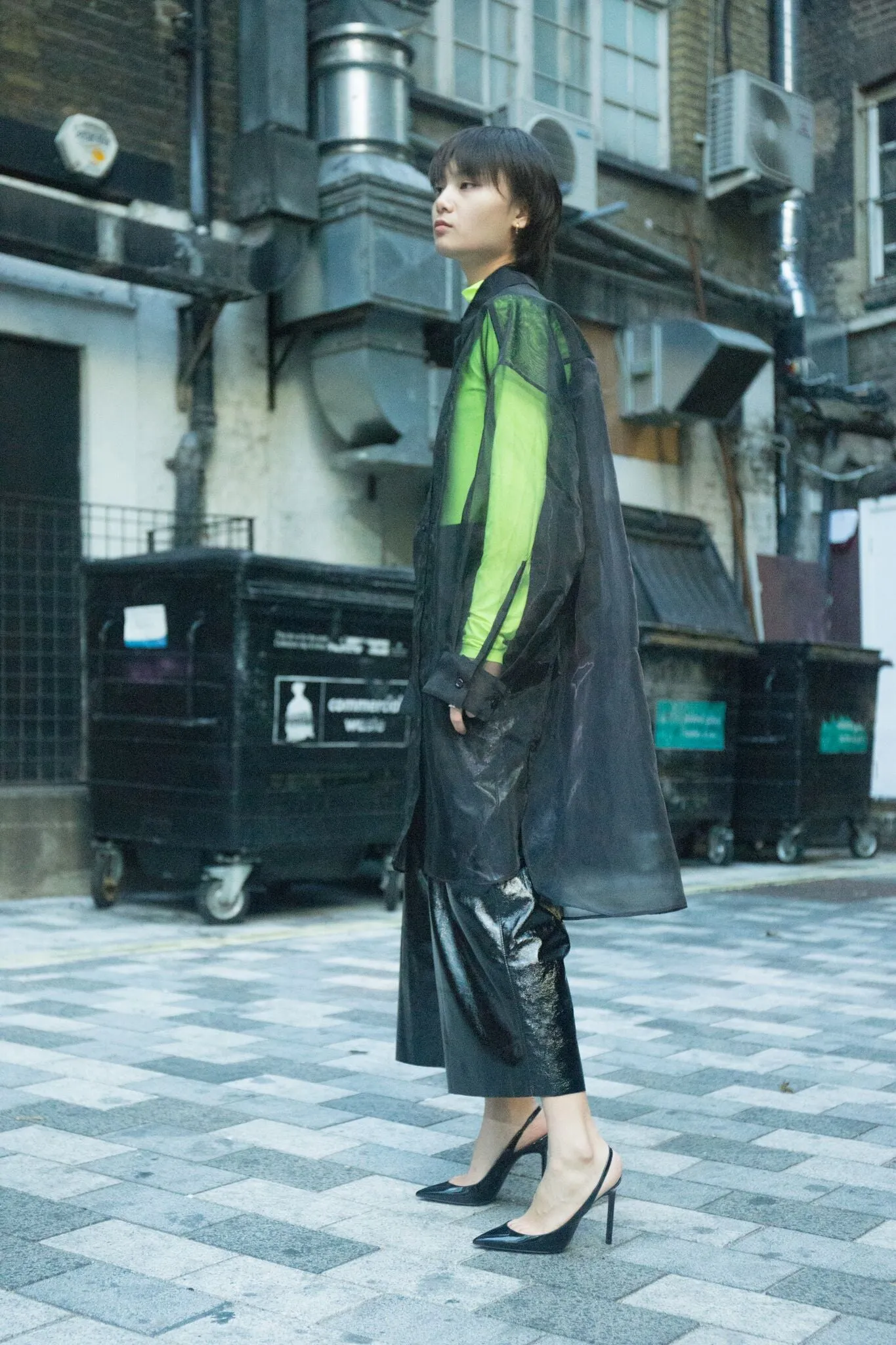 Oversized Organza Tuxedo Shirt