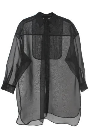 Oversized Organza Tuxedo Shirt