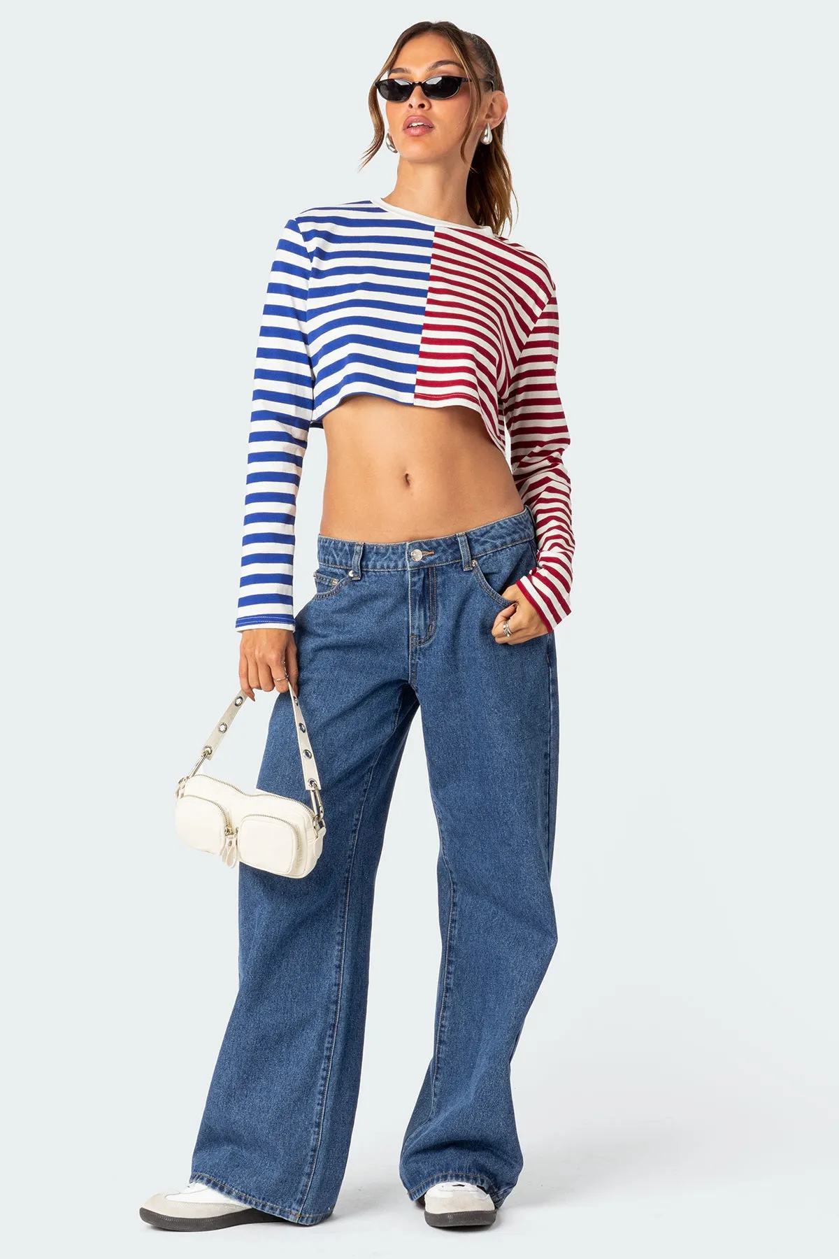 Oversized Striped Long Sleeve T Shirt