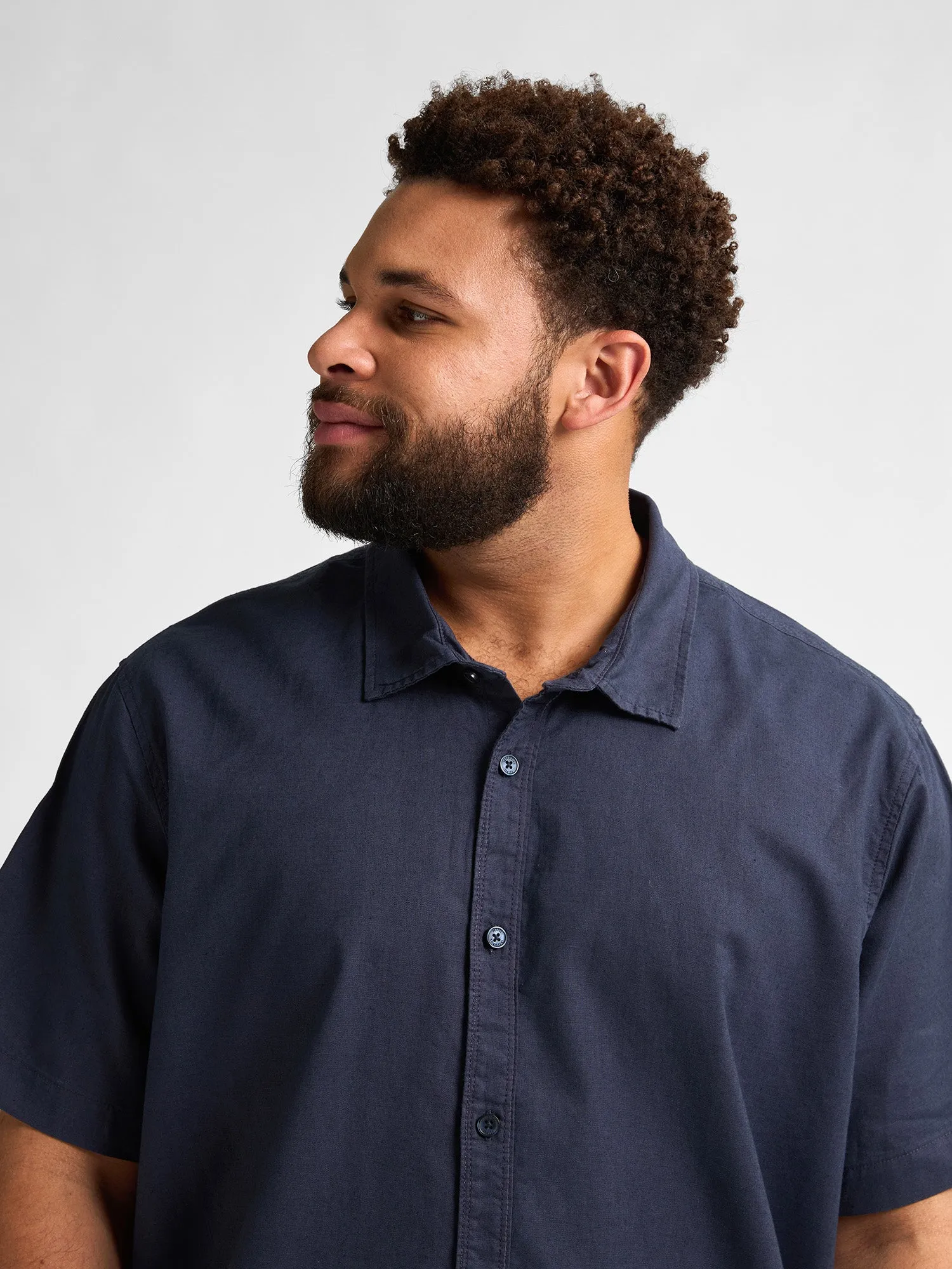 Plus size plain linen shirt Mahiway