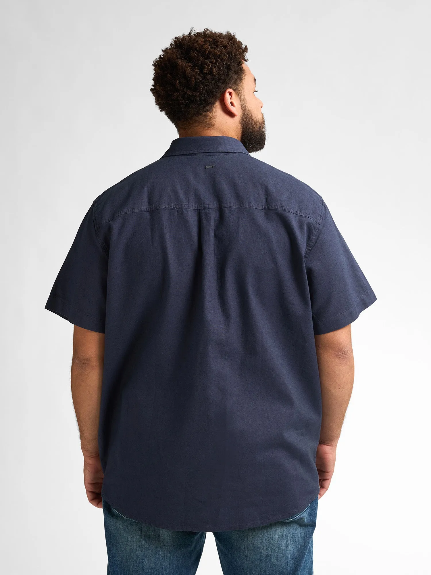 Plus size plain linen shirt Mahiway