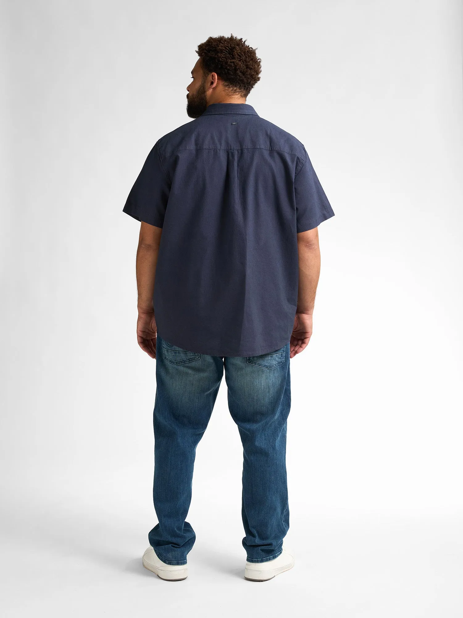 Plus size plain linen shirt Mahiway