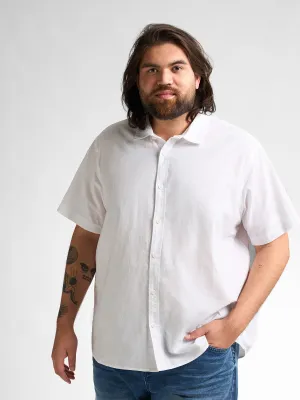 Plus size plain linen shirt Mahiway