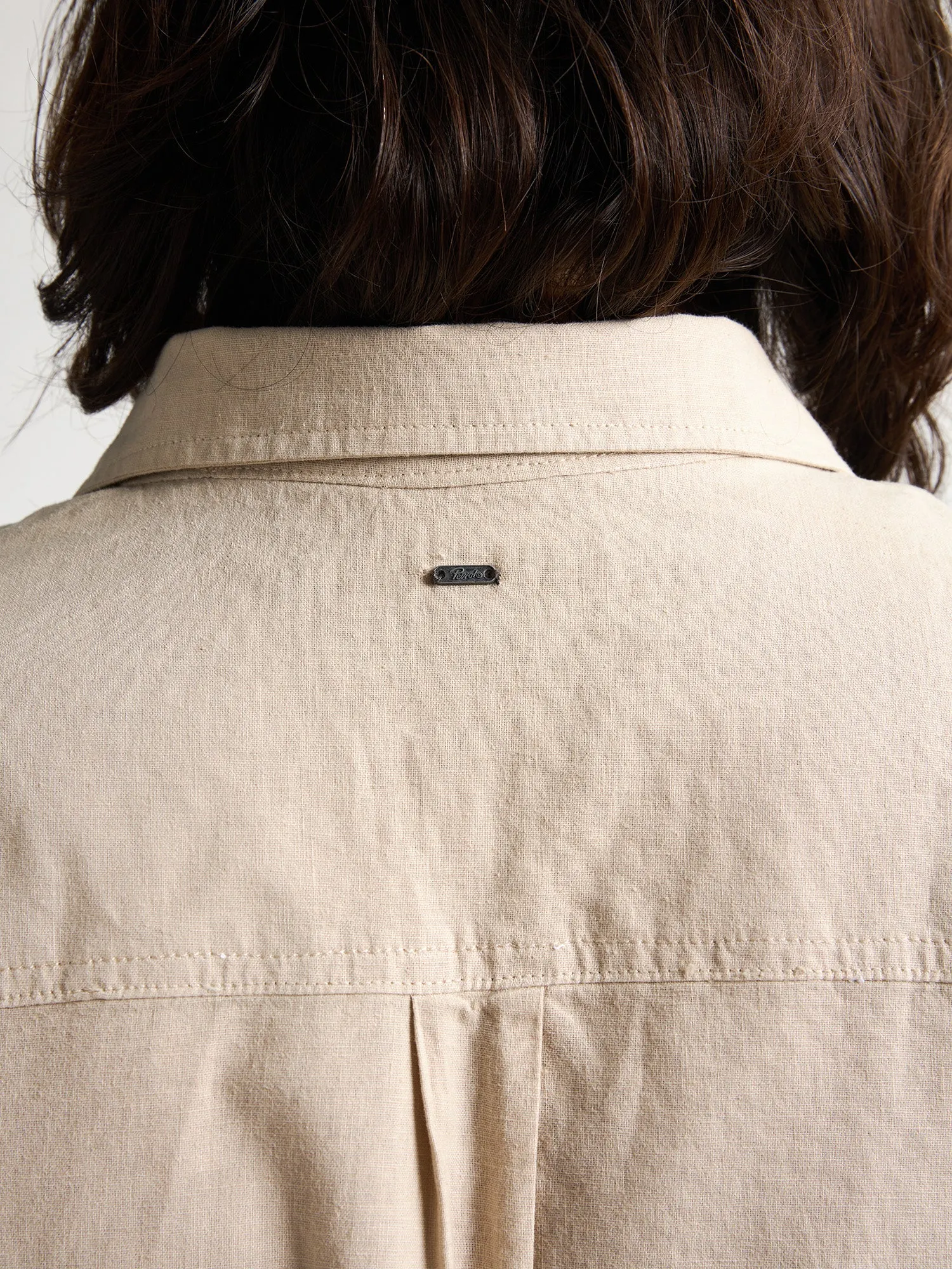 Plus size plain linen shirt Mahiway