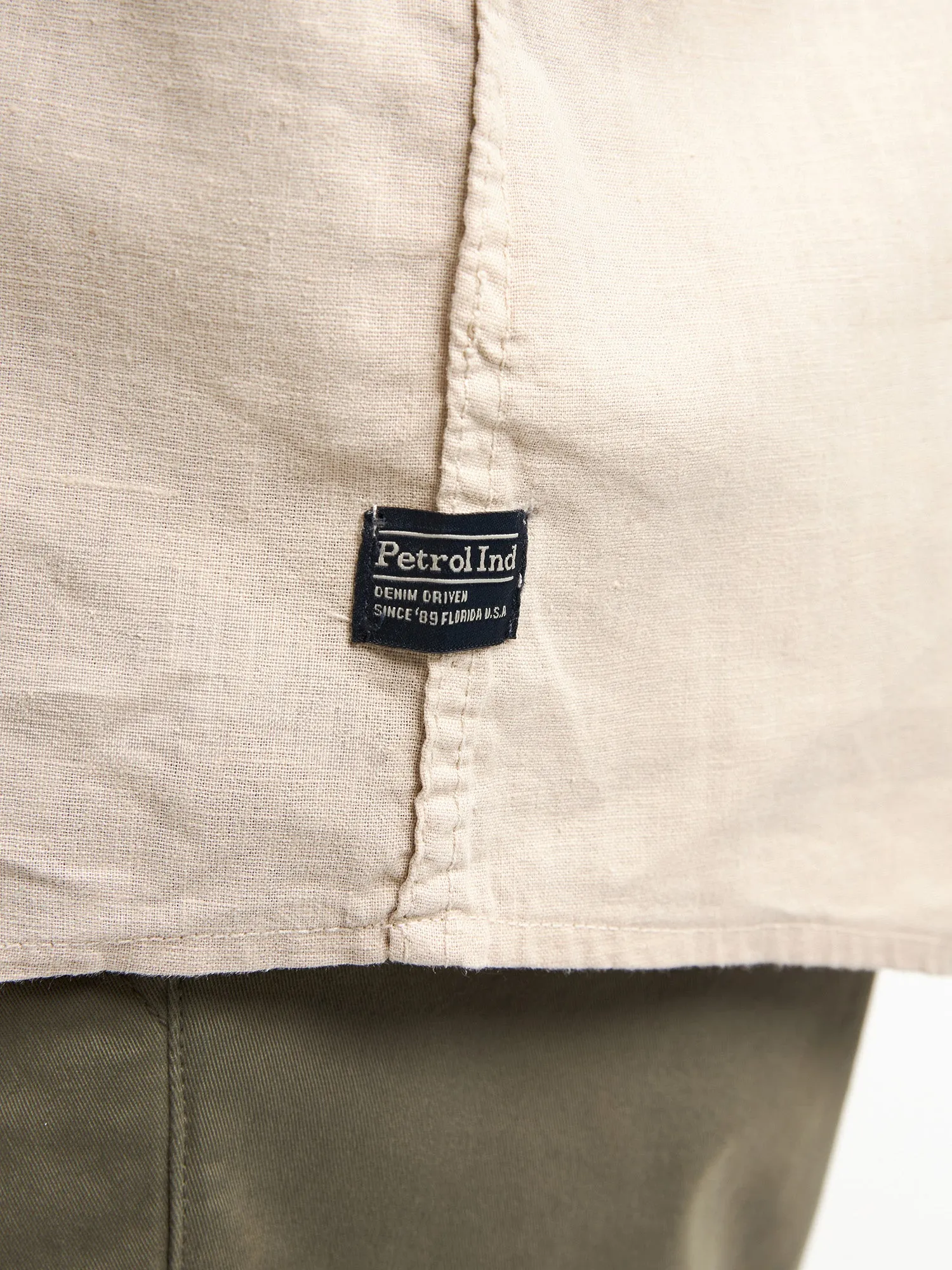 Plus size plain linen shirt Mahiway