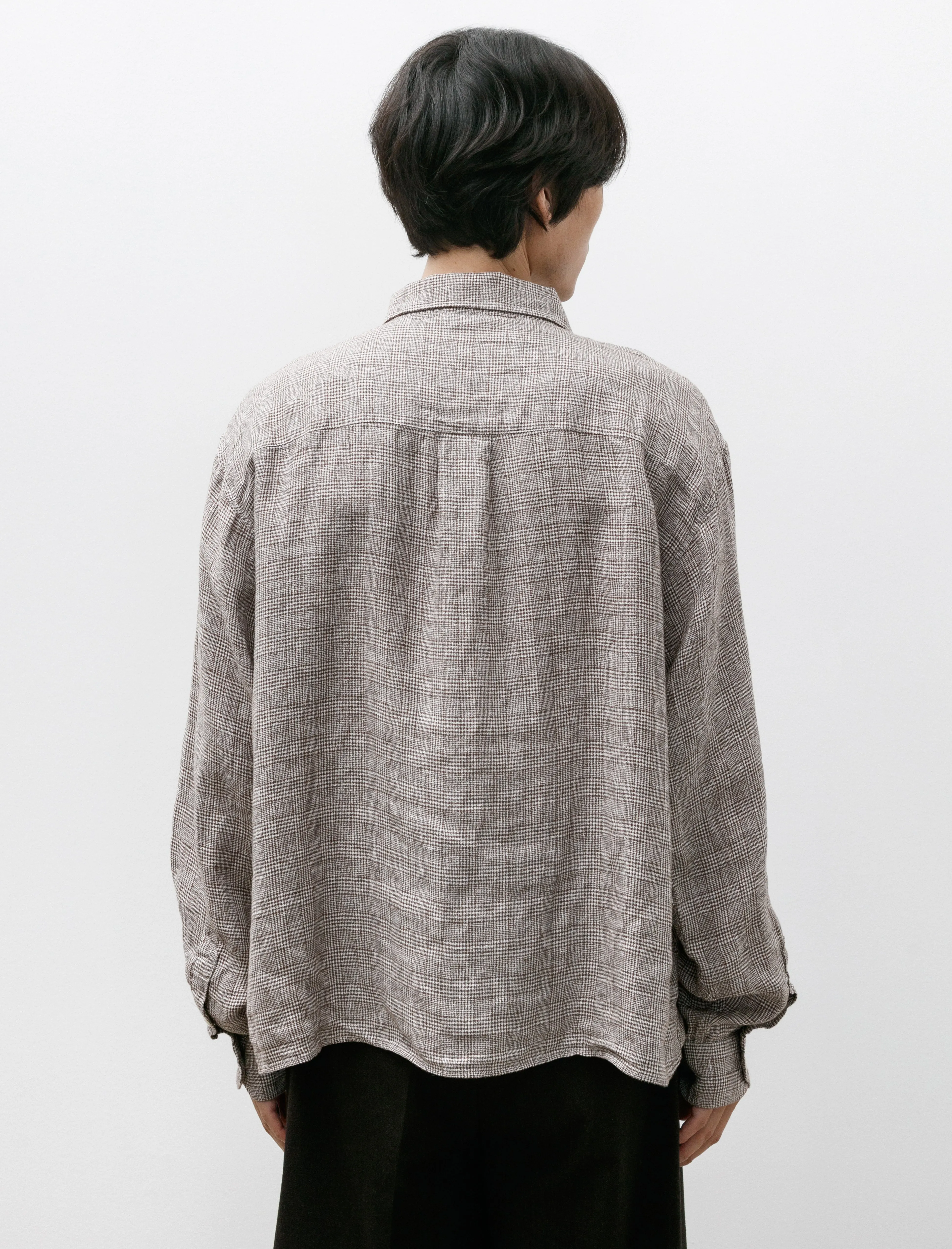 Priority Shirt Brown Linen Check