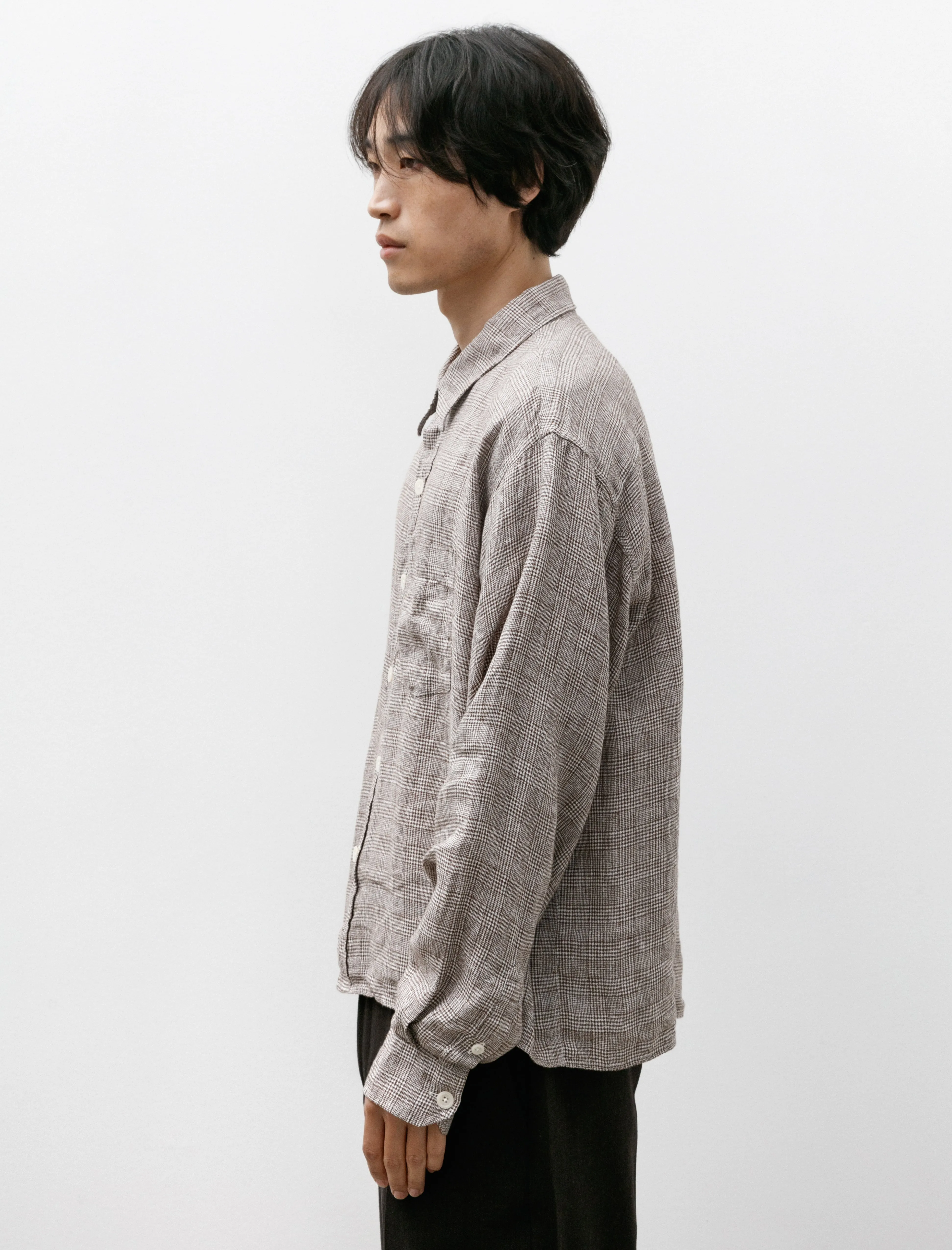 Priority Shirt Brown Linen Check