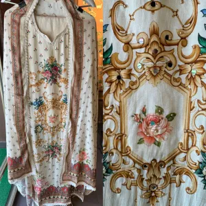 Pure cotton muslin digital printed shirt Semi stitched Suit