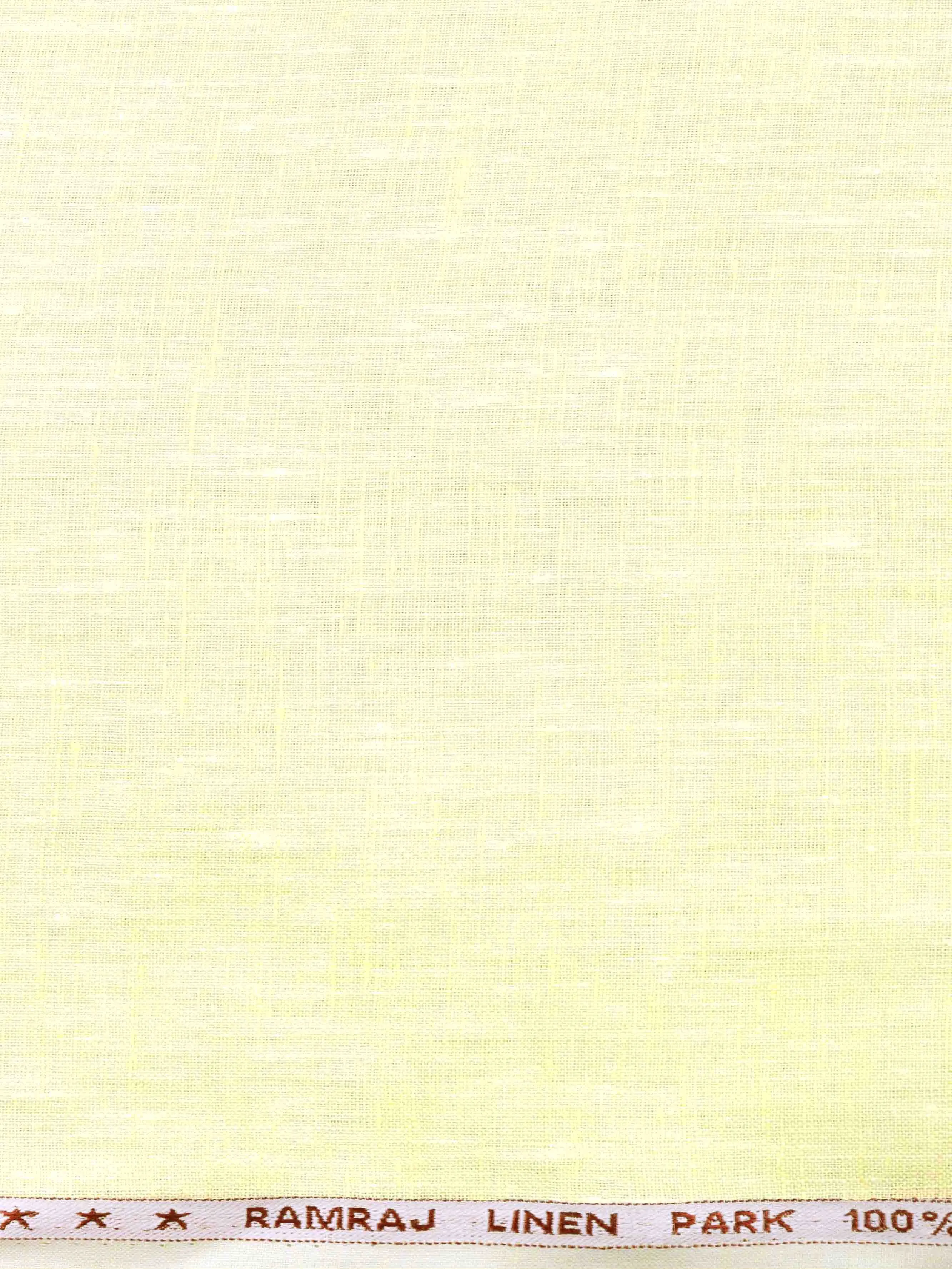 Pure Linen Plain Shirt Fabric Light Yellow Irish 8080