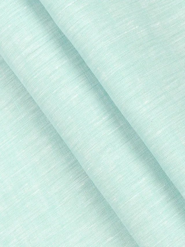 Pure Linen Sky Blue Colour Plain Shirt Fabric Irish 8080